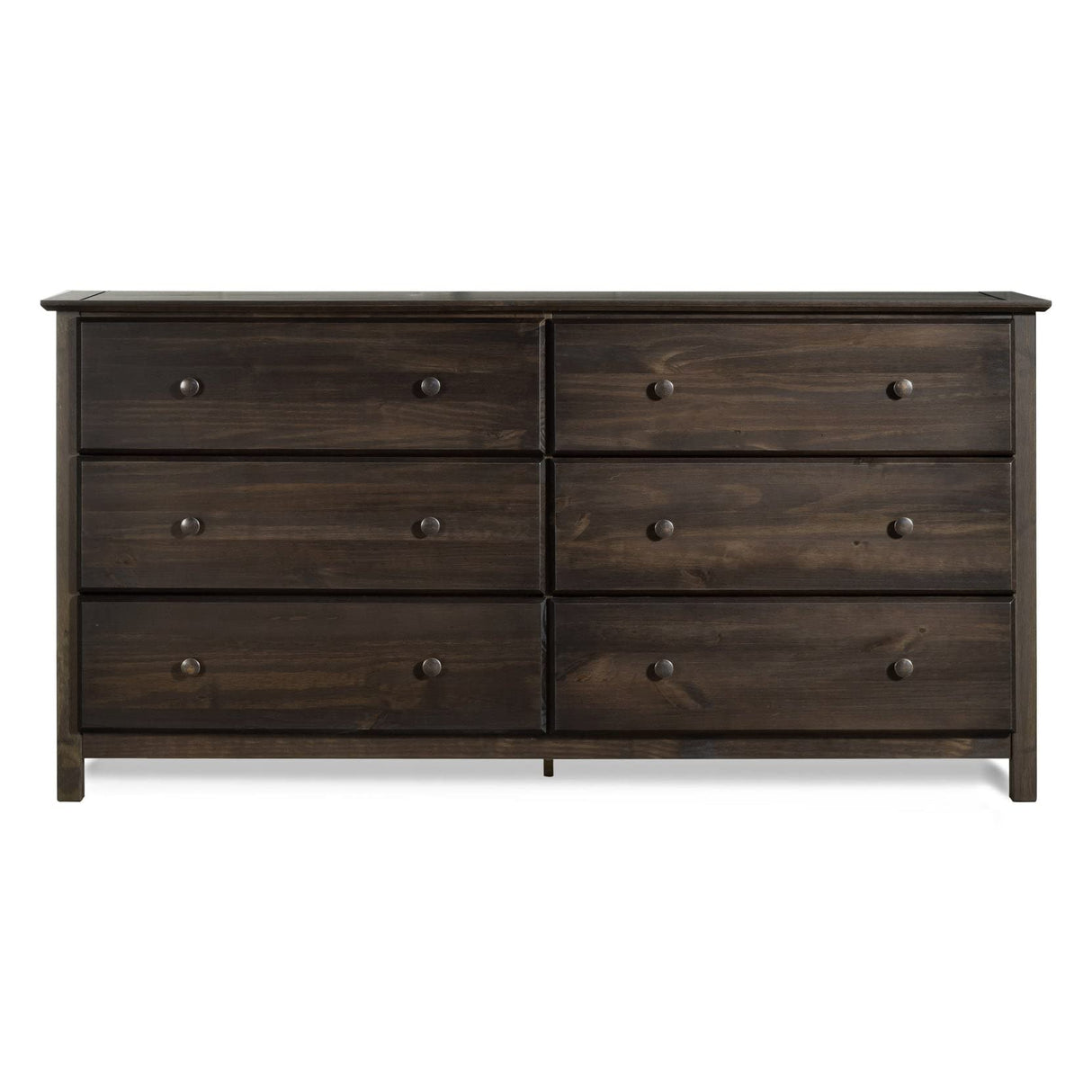 Grain Wood Furniture Shaker 6-Drawer Dresser, Solid wood with an Expresso Finish Grain Wood Furniture