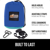 GORILLA GRIP Durable Portable Camping Hammock, Holds 400lbs with Heavy Duty Tree Straps, Comfortable Travel Swing, Camp Hammocks, Easy to Use and Install, Outdoor Essentials, Blue, 9x4.5 FT GORILLA GRIP