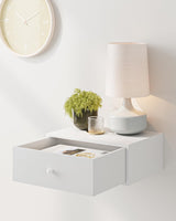 Aienvey Floating nightstand, Floating Shelf with Drawer, Wall Mounted Nightstand, Floating Bedside Table (White) Aienvey