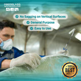 Fiberglass Warehouse Polyester Laminating Resin Kit - Marine Grade Fiberglass Resin - 1 Gallon - Catalyst Included - Fiberglass, Boat Repair, Decks, RV, Auto Fiberglass Warehouse