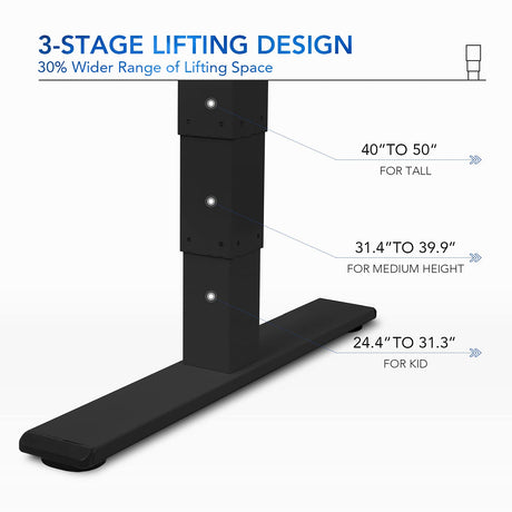 FLEXISPOT Pro Bamboo 3 Stages Dual Motor Electric Standing Desk 72x30 Inch Whole-Piece Board Height Adjustable Desk Electric Stand Up Desk Sit Stand Desk(Black Frame + Bamboo Desktop) FLEXISPOT