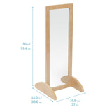 ECR4Kids Toddler Single-Sided Bi-Directional Mirror, Kids Furniture, Natural ECR4Kids