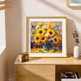 SJUTOUCI Diamond Art Painting Kits for Adults, Sunflower Diamond Art Kits for Beginners, 5D DIY Full Drill Gem Craft for Home Decor Gift 12x12 inch/30x30cm, Flower SJUTOUCI