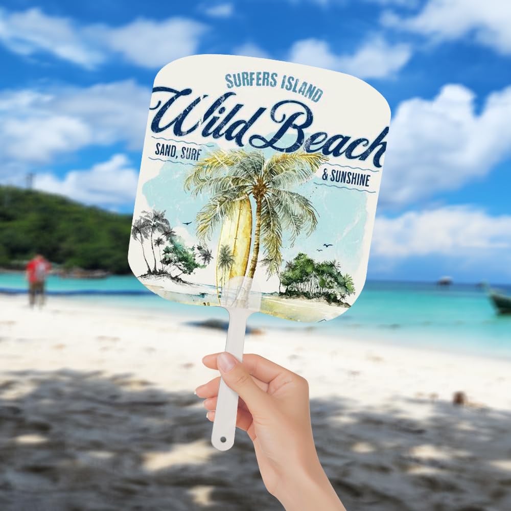 PYD Life 20 Pack Sublimation Church Fans Handheld Set Blanks Bulk 7" x 6.7" Paddle Plastic Double-Sided Printable Fans with 5" Frosted Plastic Handle for Favor Party Decoration PYD Life