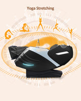 RELX 2026 Massage Chair Full Body, 20 Modes Zero Gravity SL-Track Shiatsu Massage Chair Built-in Heat System, Airbag Massage with Body Scan, Deep Yoga Stretch, Calfrest Extension and AI Control(Black) RELX