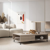Milliard Modern Farmhouse Coffee Table with Storage Grey Milliard