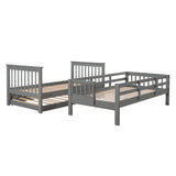 Stunning Gray Twin Over Twin Bunk Bed with Stairs and Trundle by Harper & Bright Designs Harper & Bright Designs