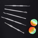 6 Pieces Wax Carving Tool Set, Double-Ended Carving Tool Stainless Steel Wax Sculpting Tools with 5ml Silicone Container Jar and Portable Metal Case for Wax Oil Clay Pottery, Silver Pimoys