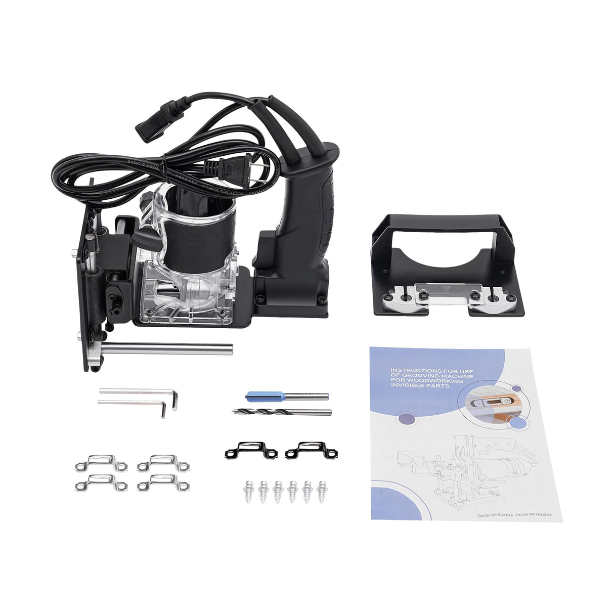 Slotting Guide Locator, Mortising Jig 2 in 1 Invisible Fastener Slotting Bracket Woodworking Slotting Locator Edge Guide Trimming Machine Hole Stand for Woodworking Furniture Splicing DUYIWAA