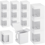 Harloon 72 Pcs Mug Boxes for Gift Coffee Mug Gift Box Transparent Packaging Box Gift for Blanks Sublimation 11oz, 12oz, 15oz Ceramic Blank Coffee Mugs Cups Gift Wrapping(White) Harloon