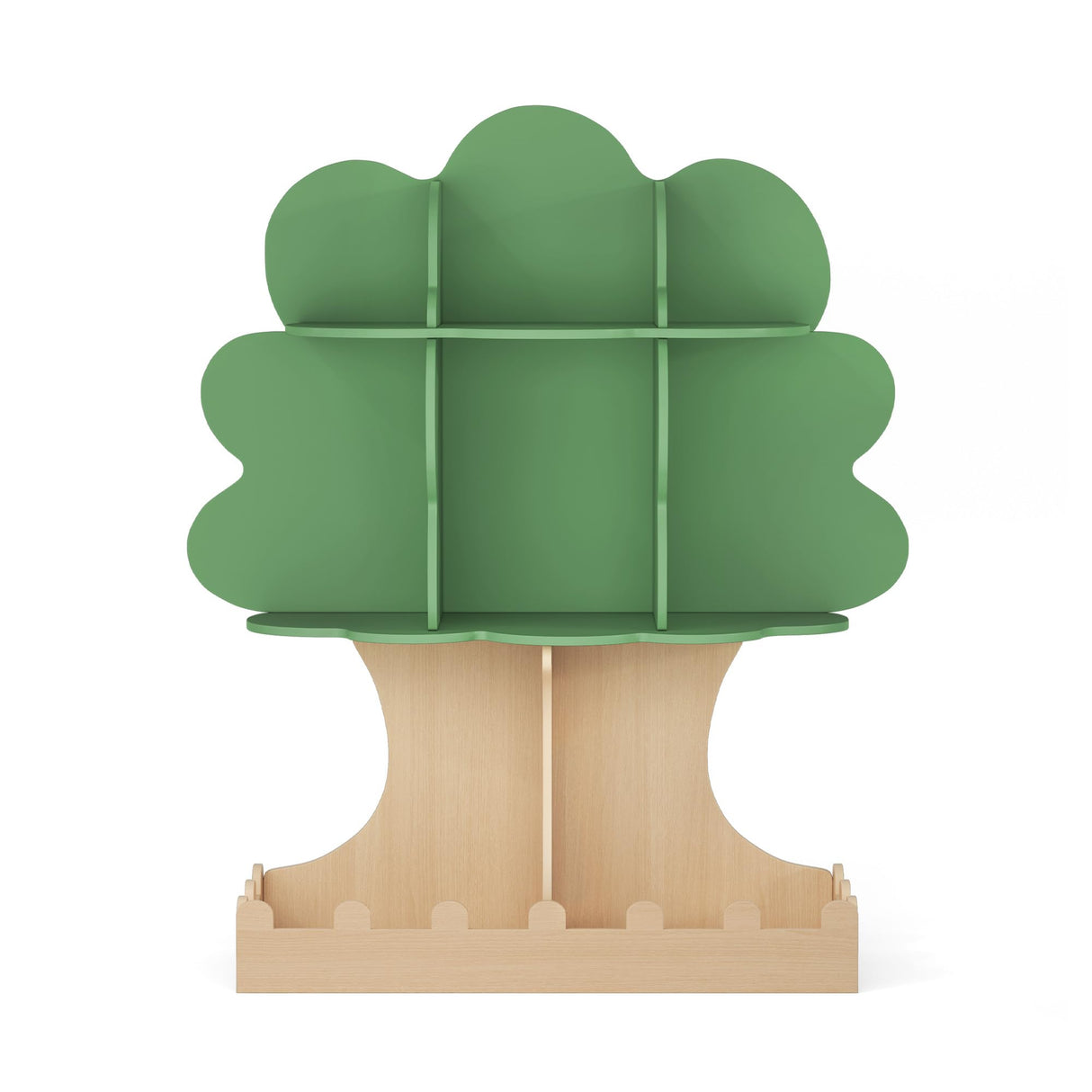 Curipeer Tree Kids Bookshelf with Bottom Fence, Toddler Bookshelf for Kids, Baby Montessori Bookshelf and Toy Storage, Wooden Bookcase, Book Shelf for Kids Rooms, Nursery, Bedroom, Playroom, Green Curipeer