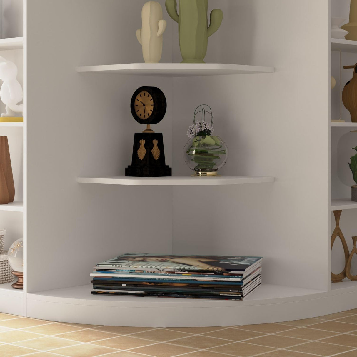 FAMAPY L-Shaped Reception Desk with 3 Drawers & Open Shelves, Retail Counter Front Desk Reception Counter with Cabinet, Countertop, for Shop Bar White 70.9”W x 47.2”D x 39.4”H FAMAPY