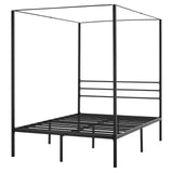 VEVOR Canopy Bed Frame Full Size, Metal Canopy Bed with Four Posters Design, Heavy Duty Steel Slats Support, Underbed Storage Space, No Box Spring Needed, Easy Assembly, Black VEVOR