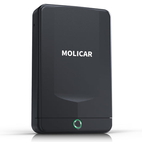 MOLICAR Car Gun Safe, Small Biometric Gun Safe for Handgun, Portable Fingerprint Quick Access Pistol Safe, Gun Lock Box for Car Under Seat Nightstand MOLICAR