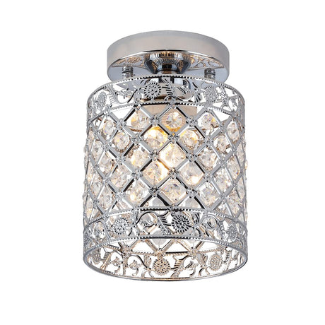 Create For Life® Mini Style Modern Decor Crystal Flush Mount Ceiling Light Fixture Crystal Chandeliers Light Ceiling Lamp for Hallway, Bar, Kitchen, Dining Room, Kids Room (6 inch Shade Dia) Create For Life