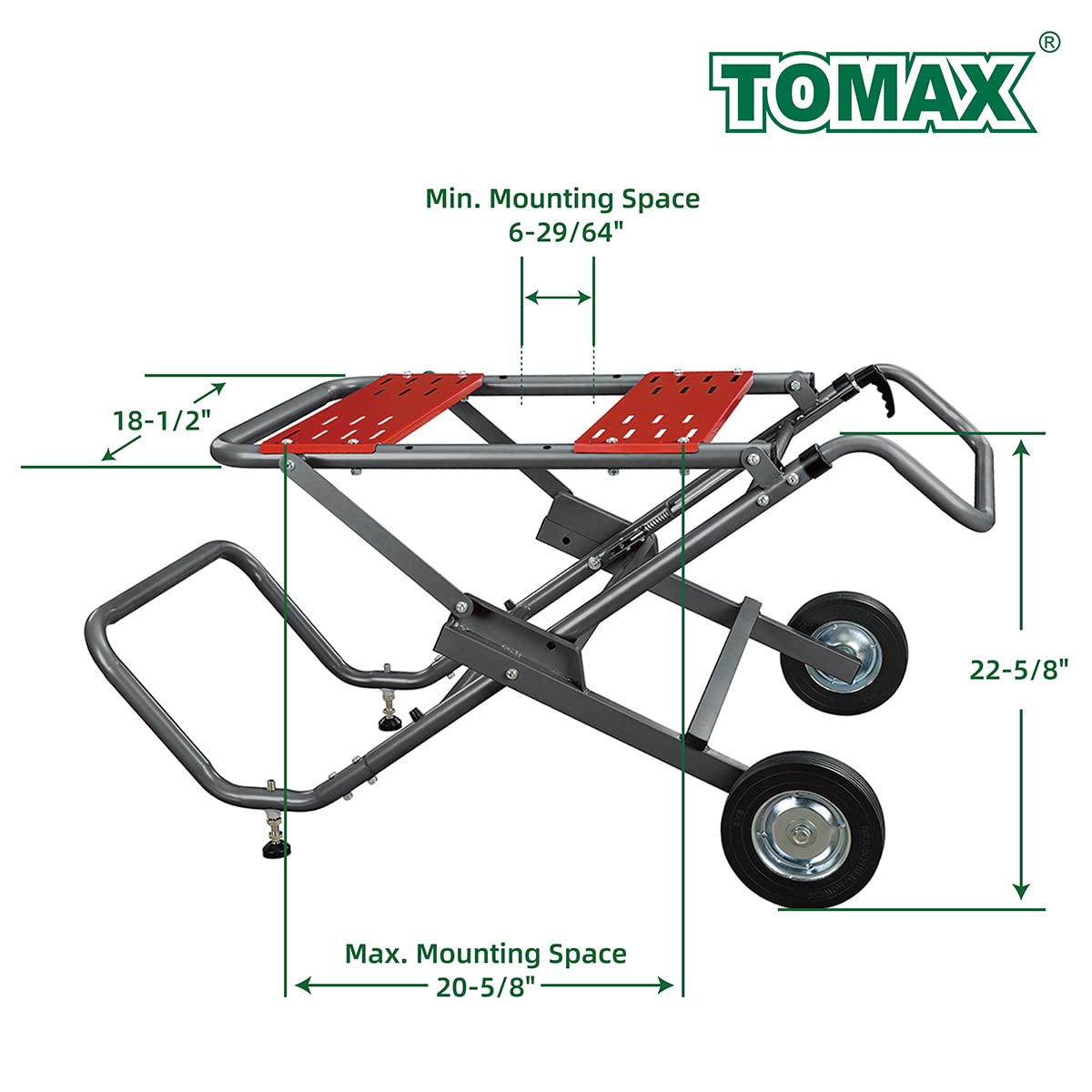 TOMAX TMMS-051 Rolling Foldable Table Saw Stand - WoodArtSupply