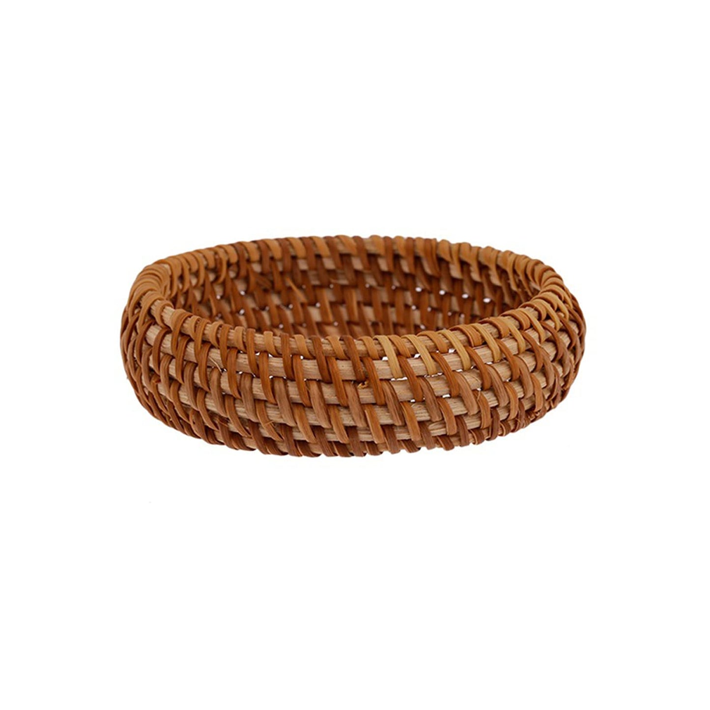 COLORFUL BLING 2Pcs Handwoven Wooden Braided Rattan Knit Cuff Bracelet Natural Bamboo Square Round Geometric Chunky Wrap Bangle for Women Girls Ethnic Tribal Wrist Jewelry-A rattan - WoodArtSupply