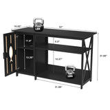 55-75 Gallon Aquarium Stand,Fish Tank Stand with Power Outlets,Cabinet&LED Light,Heavy Duty Aquarium Stand for 2 Fish Tank/Turtle Tank/Reptile Terrarium,1100LBS Capacity,Black PAPIHO