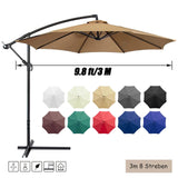 Patio Umbrella Canopy, Universal Replacement Cover for 10 Feet 8- Ribs Outdoor Round Patio Market Umbrella Parasol Canopy Top Sun Shade Accessory, 300D UV Protective And Water Resistant Patio Canopy , GLDDFDG