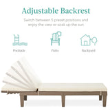 Best Choice Products Outdoor Lounge Chair, Resin Patio Chaise Lounger for Poolside, Backyard, Porch w/Seat Cushion, Adjustable Backrest, 5 Positions, 330lb Capacity - Brown/Ivory Best Choice Products