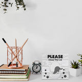 Bathroom Wooden Box Sign Home Decor Cat Bathroom Wood Sign Desk Decoration Please Close the Lid Wood Block Plaque Box Sign for Shelf Home Toilet 5 x 5 Inches YXSEZ