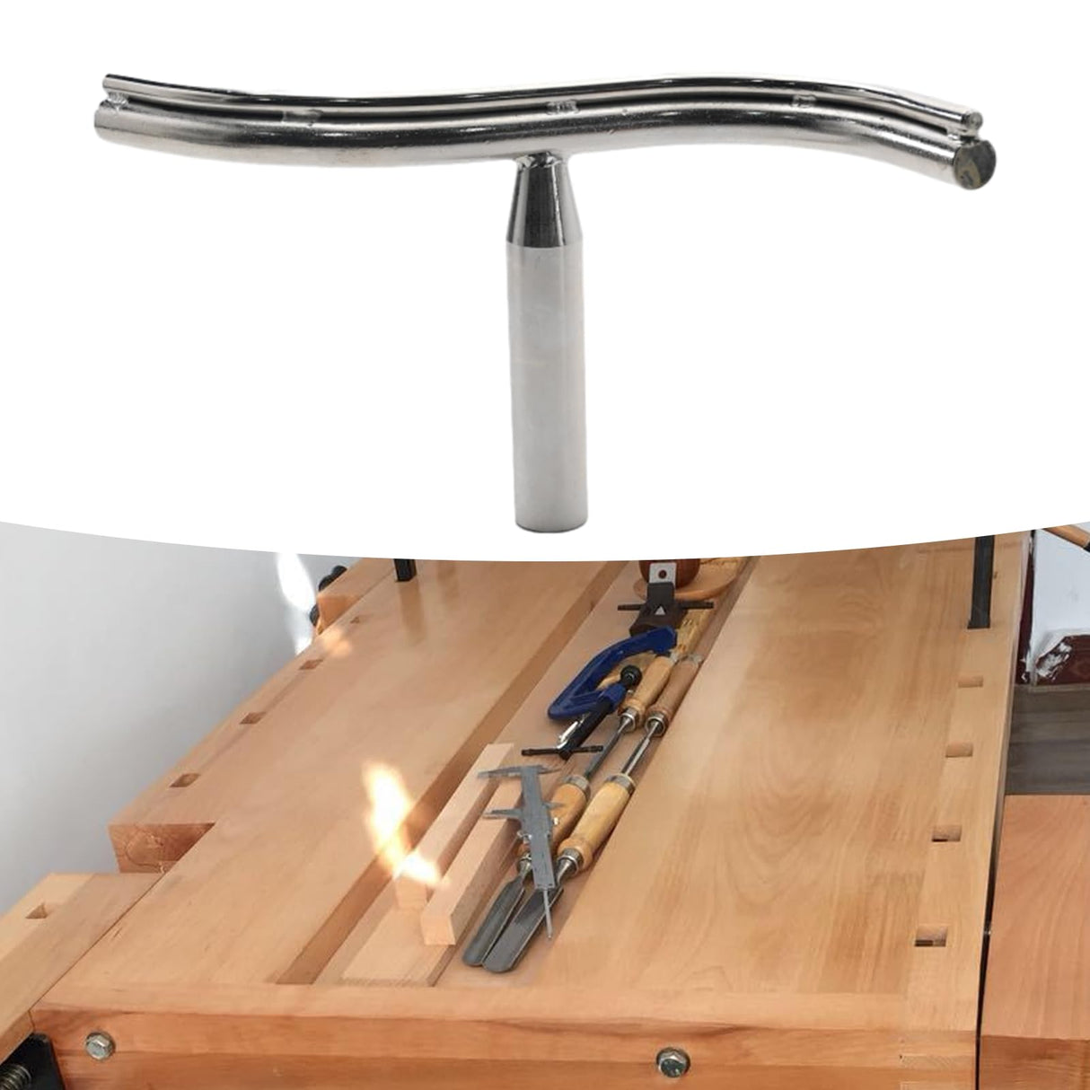 Vkinman Curved Lathe Tool Rest 1 Inch Diameter Post for Woodworking Wood Turning Lathe Turning Tool DIY Lathe Accessories Vkinman