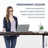MOTIONGREY - Electric Motor Height Adjustable Standing Desk, Ergonomic Stand Up Desk, Adjustable Computer Sit Stand Desk Stand (Black + Black, 55 Inch) MOTIONGREY