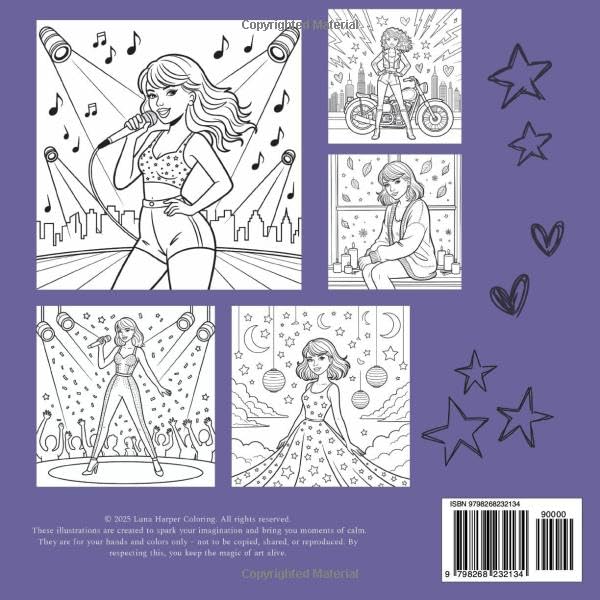 The Eras Coloring Book: A Pop Star Inspired Journey Through Music, Fashion & Magic Majosta