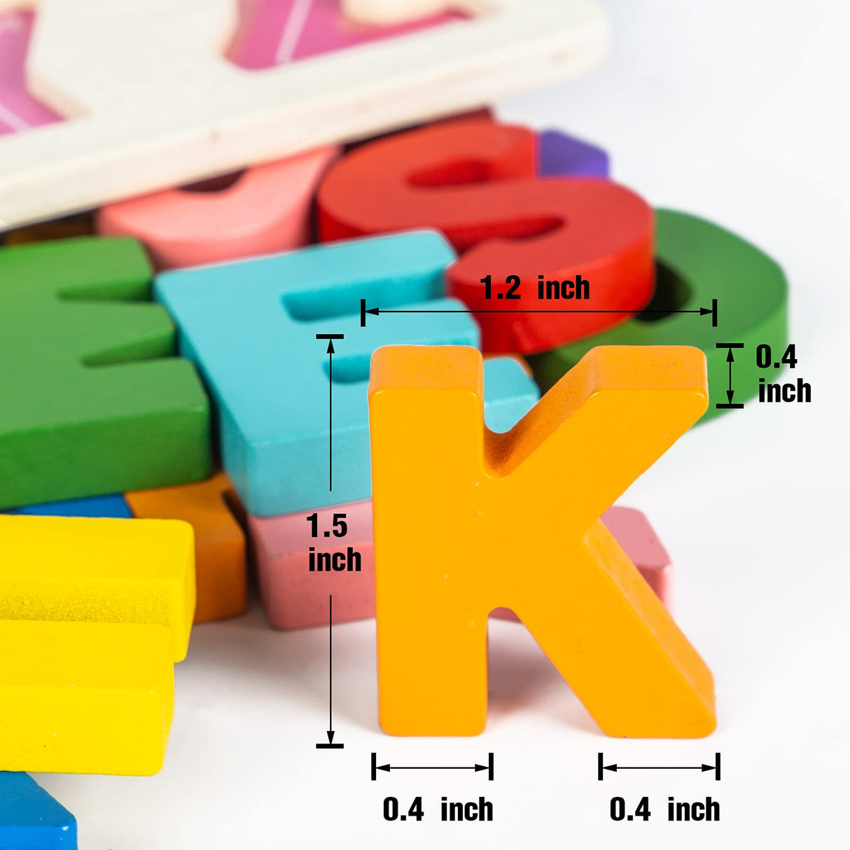 Alphabet Puzzle Wooden Puzzles for Toddlers 3 4 5 Year Old, ABC Puzzle Shape Alphabet Learning Puzzles Toys with Puzzle Board & Letter Blocks, Preschool Educational for Girls Boys Attmu