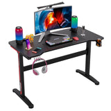 FDW 47 Inch Computer Desk Gaming Desk Writing Desk Office Desk Student PC Desk Extra Large Modern Ergonomic Racing Style Table Workstation for Adult Teens,Black FDW