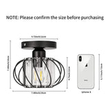 FRIDEKO HOME 2-Pack Semi Flush Mount Ceiling Light - Small Crystal Chandelier Hallway Black Metal Cage Modern Light Fixture for Entryway Bedroom Porch Kitchen FRIDEKO HOME