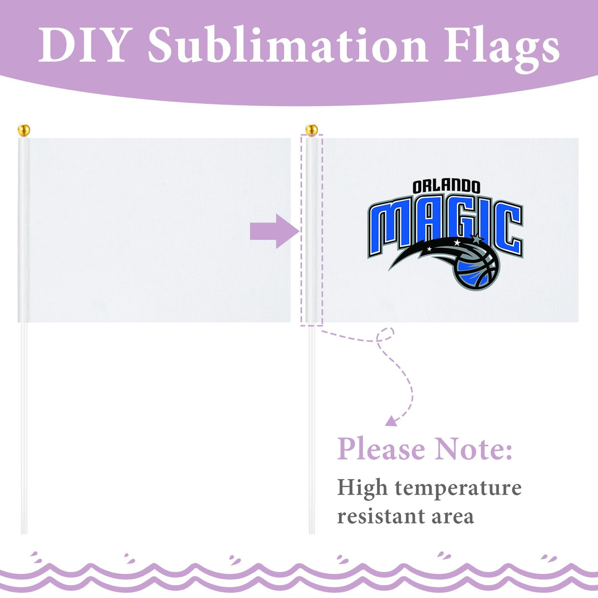 200 Pcs White Blank Sublimation Mini Flags Solid White Blank Flag Plain White DIY Color Small Flags on Sticks Hand Held Sublimation Flags Blank Flag for Parades Birthday Wedding Events Celebration Lemecima