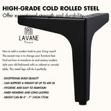La Vane 4 inch Metal Furniture Legs, Set of 4 Modern Iron Diamond Triangle Furniture Feet DIY Replacement Black for Cabinet Cupboard Sofa Couch Chair Ottoman La Vane