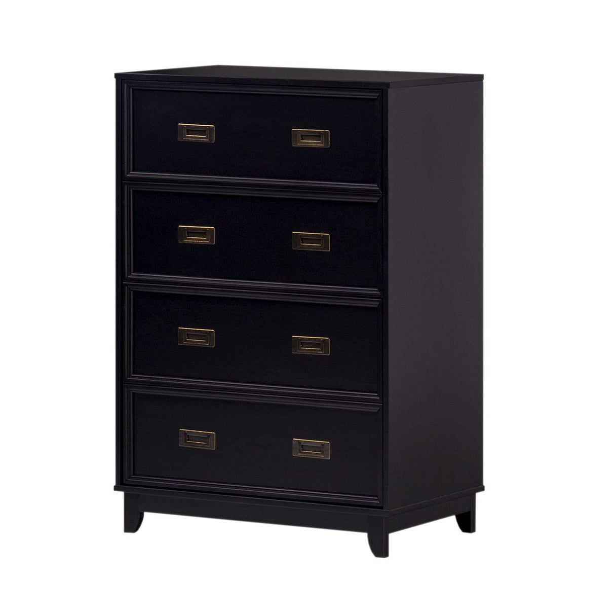 Walker Edison Orin Contemporary 4-Drawer Tall Solid Wood Dresser, 42 Inch, Black Walker Edison
