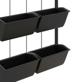 Outsunny 3-Tier Wall Planter with 6 Pots for Indoor and Outdoor Use, Hanging Plant Holder, Self Draining Wall Mounted Planter for Vegetables, Flowers, Herbs, Black Outsunny
