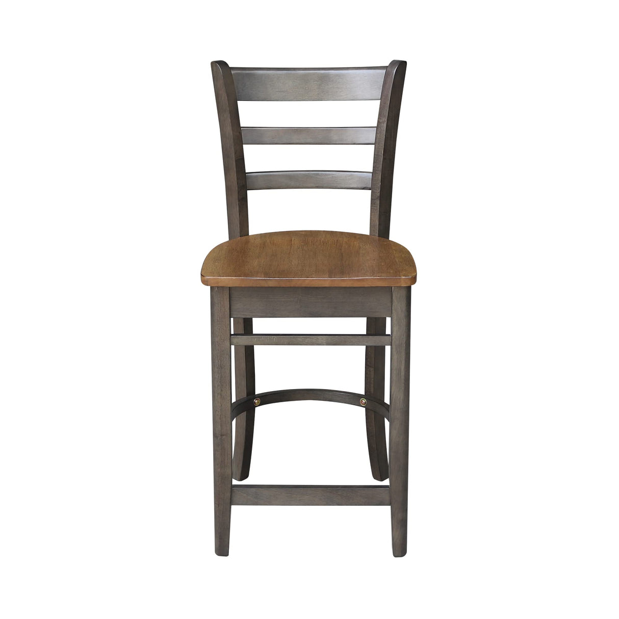 International Concepts Emily Counterheight Stool - 24-inch Seat Height, Hickory/Washed Coal (S45-6172) IC International Concepts