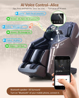 RELX 2025 Massage Chair Full Body, 15 Modes Zero Gravity SL-Track Shiatsu Massage Chair Built-in Heat System, Airbag Massage with Body Scan, Deep Yoga Stretch, Calfrest Extension and AI Control(Brown) RELX