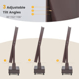 CHARMAID Rolling Jewelry Armoire with Full Length Mirror, Lockable Stand up Jewelry Cabinet with Lights and Wheels, Standing Jewelry Organizer with Drawers, Mirror with Jewelry Storage (Espresso) CHARMAID