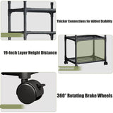 Susuzi 6-Tier Storage Shelves – 66" Tall Metal Shelving Unit with Wheels, 150lb Capacity – Compact 16.5" W x 13" D for Garage, Kitchen & Office (Black) (5-Tier) Susuzi