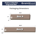 Grain Wood Furniture Shaker Solid Wood Panel Platform Bed, King Size, Cherry Grain Wood Furniture