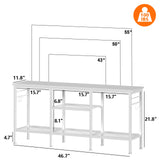 Furologee TV Stand for TVs up to 55 Inch, Entertainment Center with Open Storage Shelves, TV Media Console Table with Soundbar Shelf for Living Room, Bedroom, White Furologee