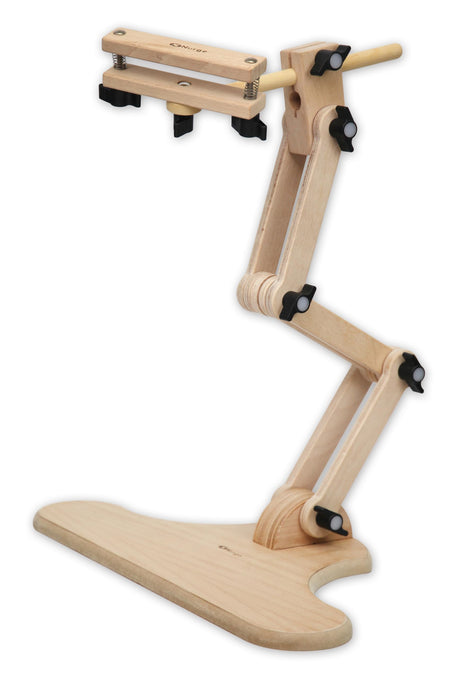 Adjustable Embroidery Table Stand with Swivel Holder, Cross Stitch Hoop Stand, Embroidery Hoop Holder. Hand Polished Natural Wood Nurge
