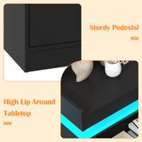 jiteentarou 7 Drawer Dresser with Charging Station and LED Lights, Modern Chest of Drawers with Power Outlet, Organizer Cabinet for Bedroom, Living Room, Entryway, Black jiteentarou