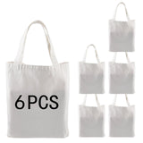 ORJ 6 PCS Sublimation Tote Bags, blank canvas tote bags for sublimation,polyester tote bags for DIY Crafting and graffiti 12.2 * 14.2 in ORJ