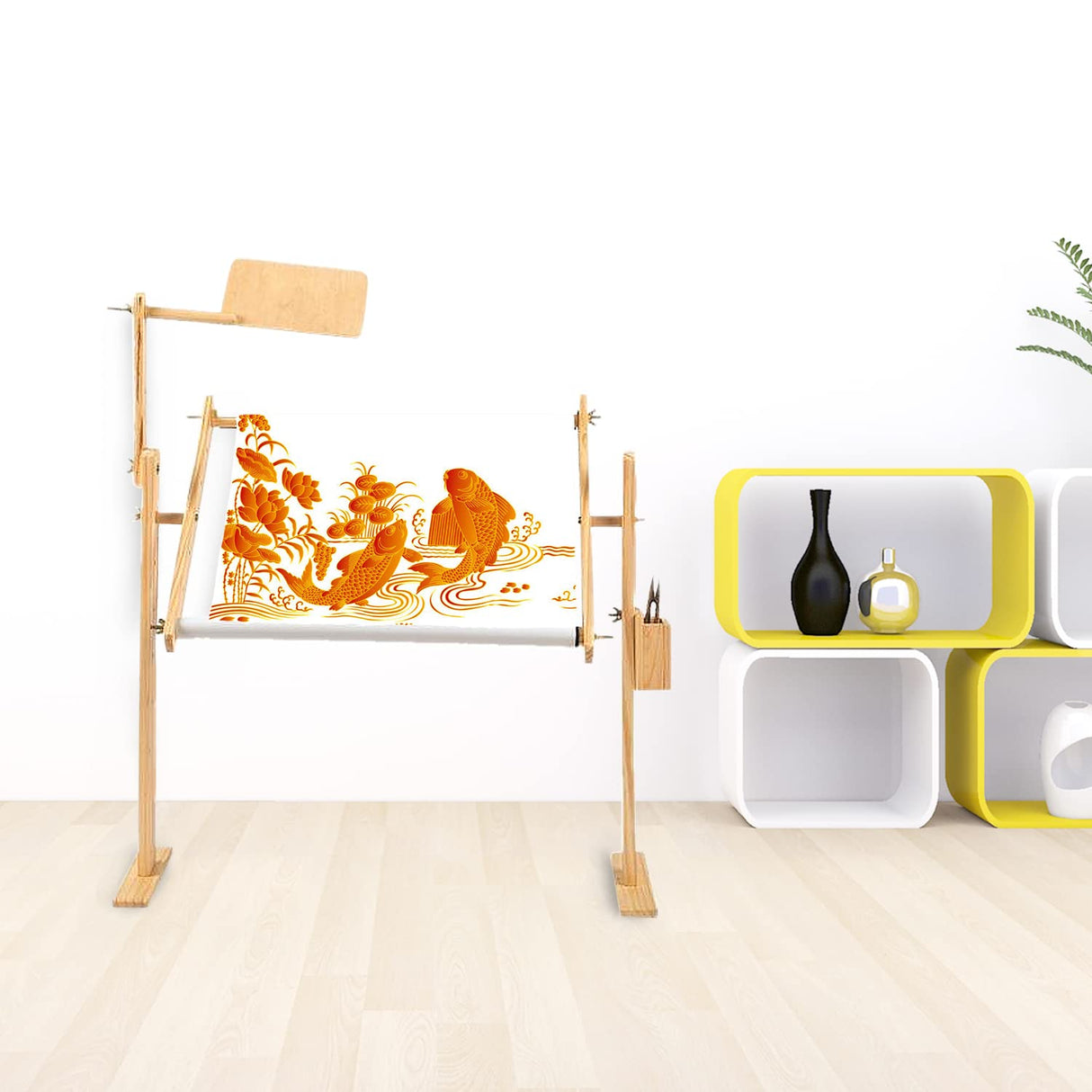 Adjustable Cross Stitch & Embroidery Hoop Stand - Tapestry & Quilting Frame Stand with 5 Height Levels (20" x 15.7") awagas