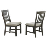 HomeStock 6 Piece Dining Set with Bench, 96" Rectangular Extendable Table, 4 Upholstered Side Chairs, Distressed Gray Wood, Seats 8 HomeStock