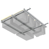 WALMANN Overhead Tote Storage Rail System, Garage Ceiling Bin Storage Rack Heavy Duty Adjustable Tote Slide Rails(White, Bins not Included) WALMANN