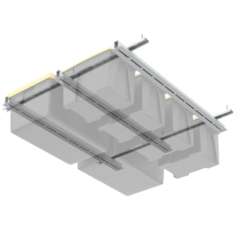 WALMANN Overhead Tote Storage Rail System, Garage Ceiling Bin Storage Rack Heavy Duty Adjustable Tote Slide Rails(White, Bins not Included) WALMANN