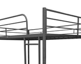 PVWIIK Queen Over Queen Bunk Bed with Shelf & Full Length Guardrail,Convertible Bunk Bedframe w/Ladder for Adults,Teens, Kids,No Box Spring Needed, Black PVWIIK