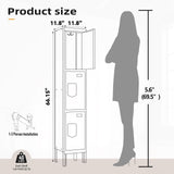 SAPITAL Metal Locker with 3 Doors Employees Locker, Metal Storage Locker with Hooks, 66" Storage Cabinet Lockers for Employees, Home, Office, Gym Requires Assembly (Red) SAPITAL